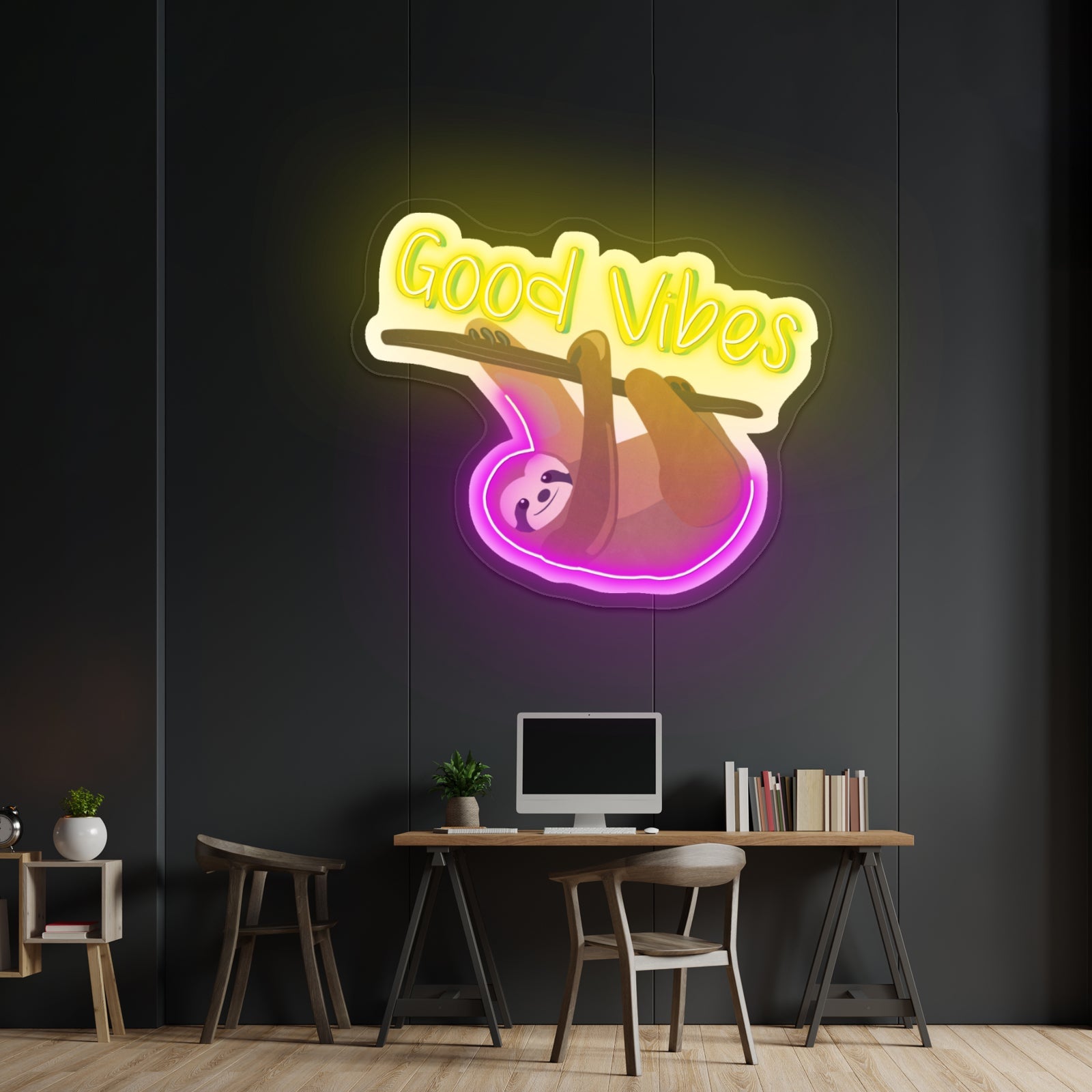 Good Vibes Sloth Neon Light For Room - Shineneon