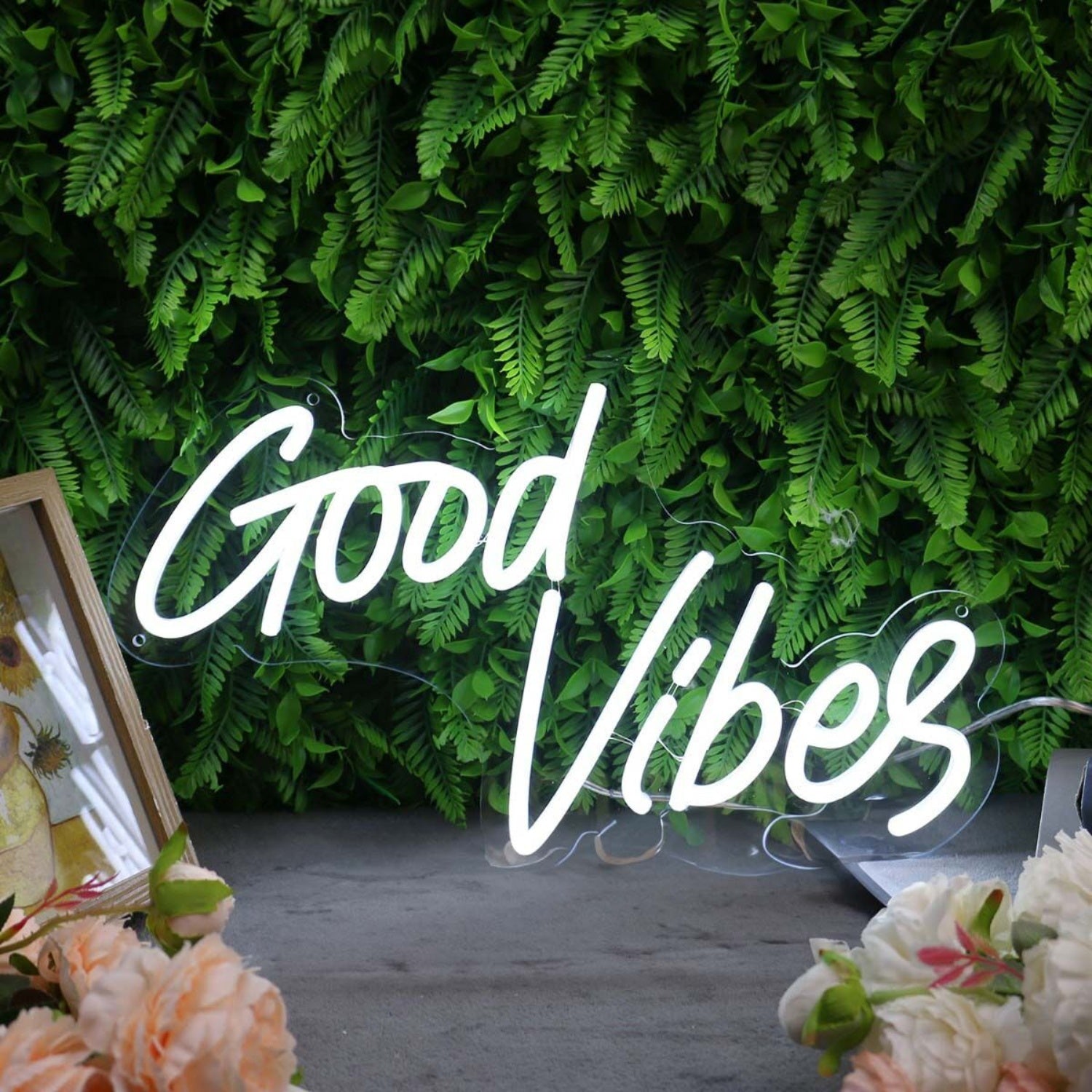 Good Vibes White Custom Led Neon Sign - Shineneon