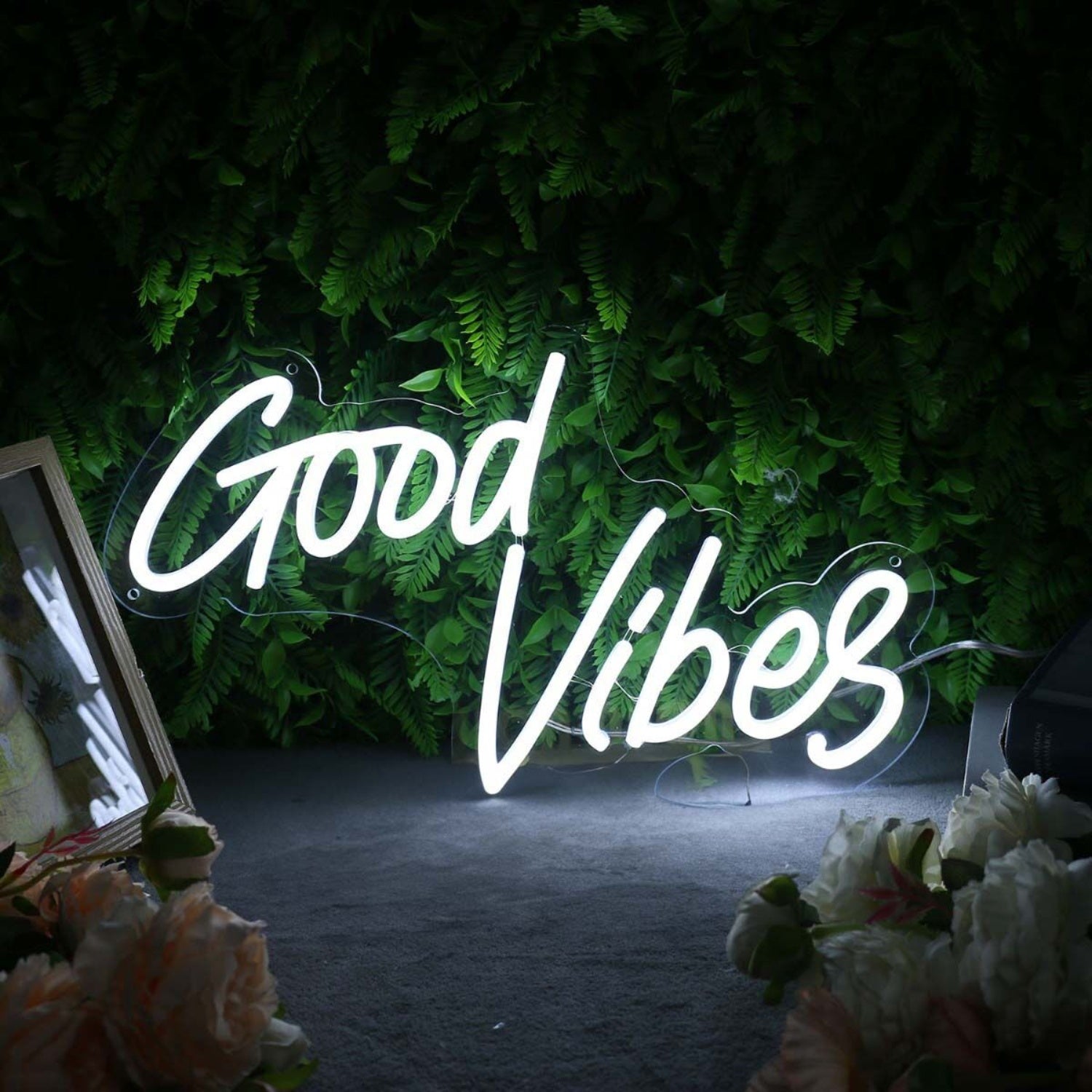 Good Vibes White Custom Led Neon Sign - Shineneon