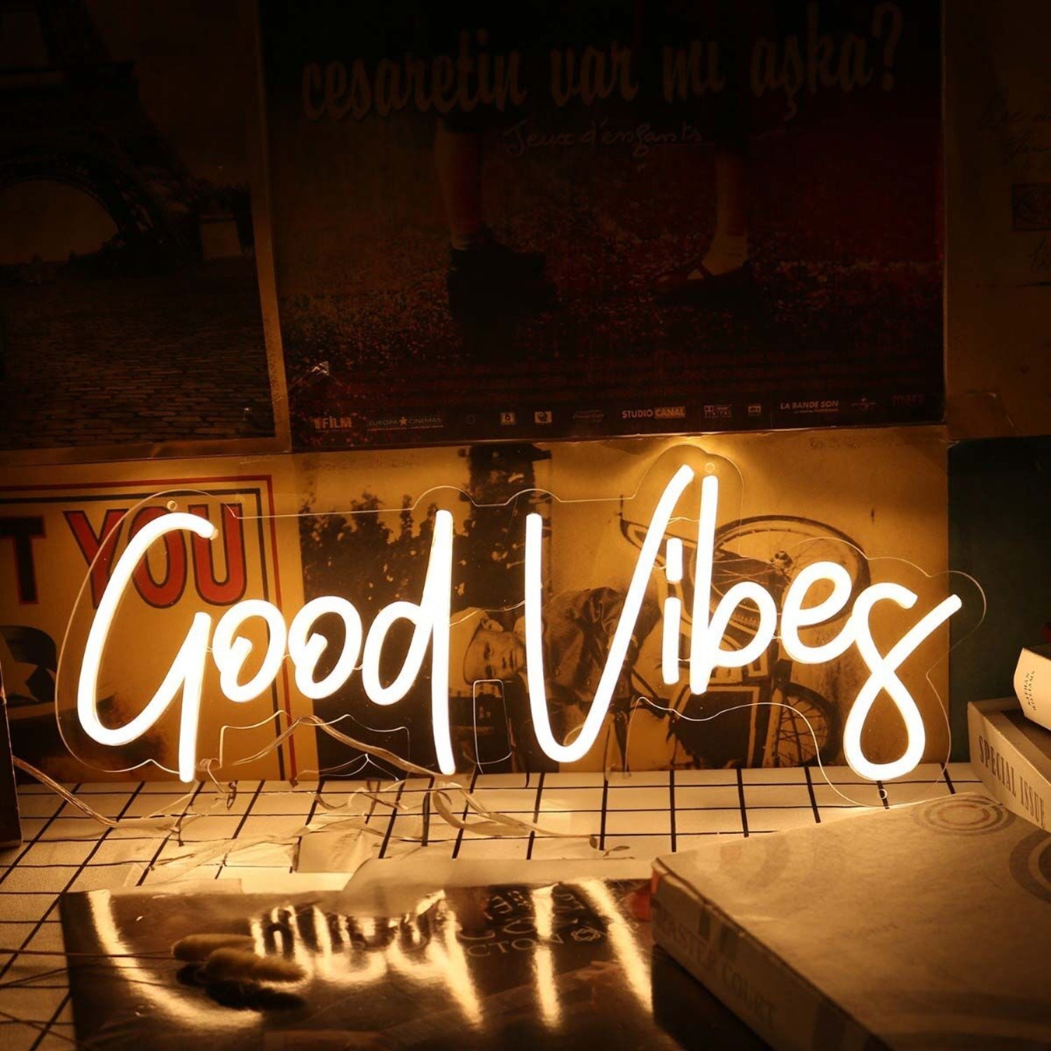 Good Vibes Yellow Led Neon Sign - Shineneon