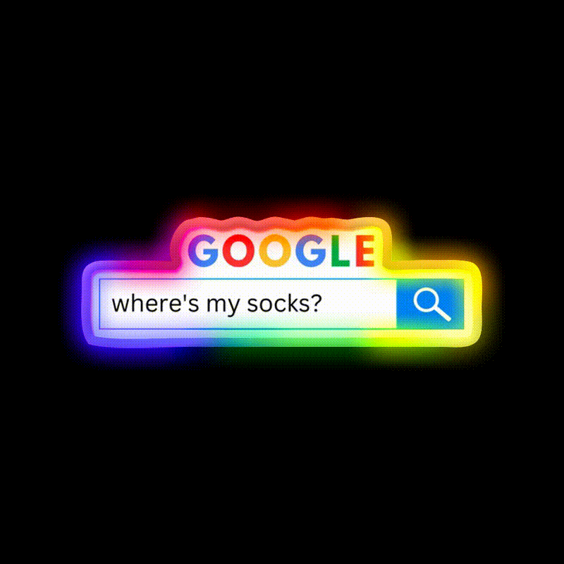 Google Search Bar Man Cave Bar Led Neon Sign Rgb Color - LED neon sign close-up detail