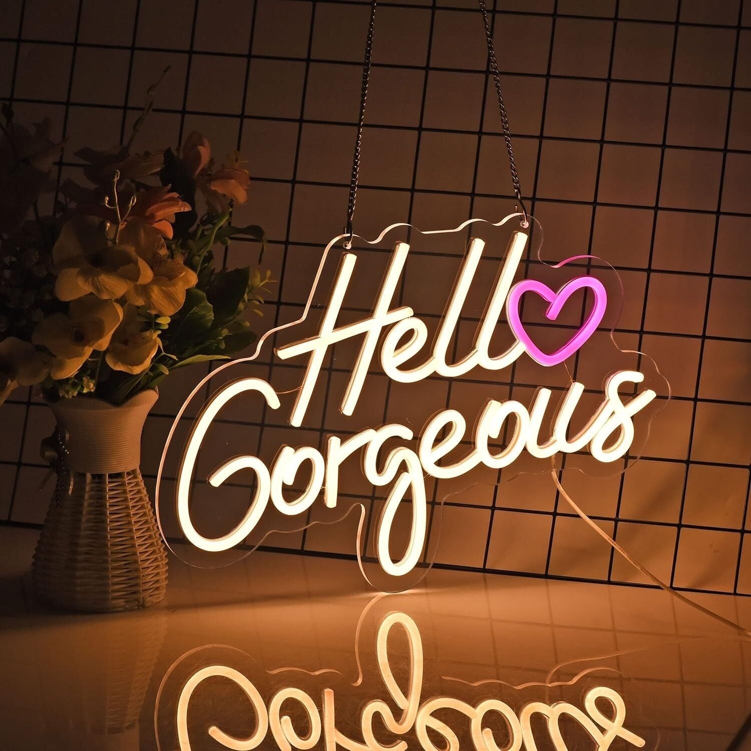 Gorgeous Romantic Hello Gorgeous Neon Sign Bedroom Charm | Shineneon