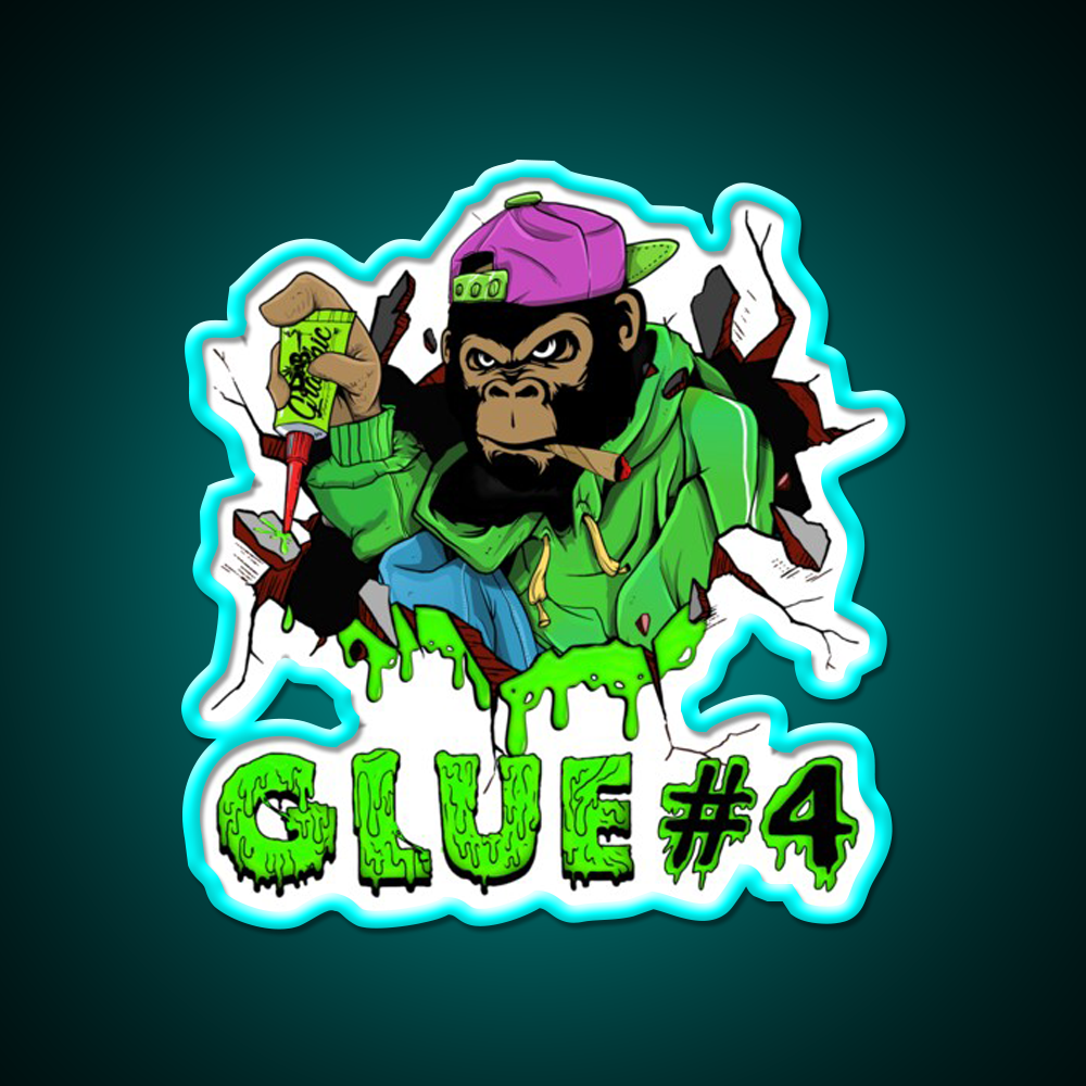 Gorilla Glue Strain Amazing Art Hemp Inspired Green Leaf Led Neon Sign Rgb Color - Size and dimension reference