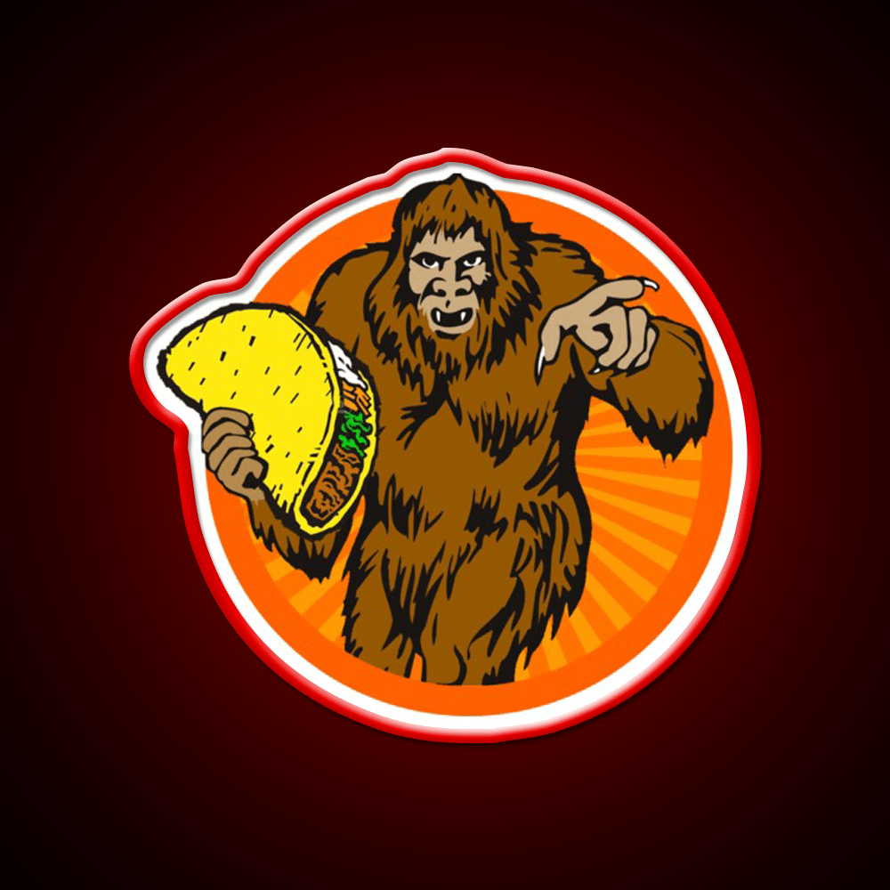 Gorilla Holding A Taco Cinco De Mayo Taco Led Neon Sign Rgb Color - Shineneon
