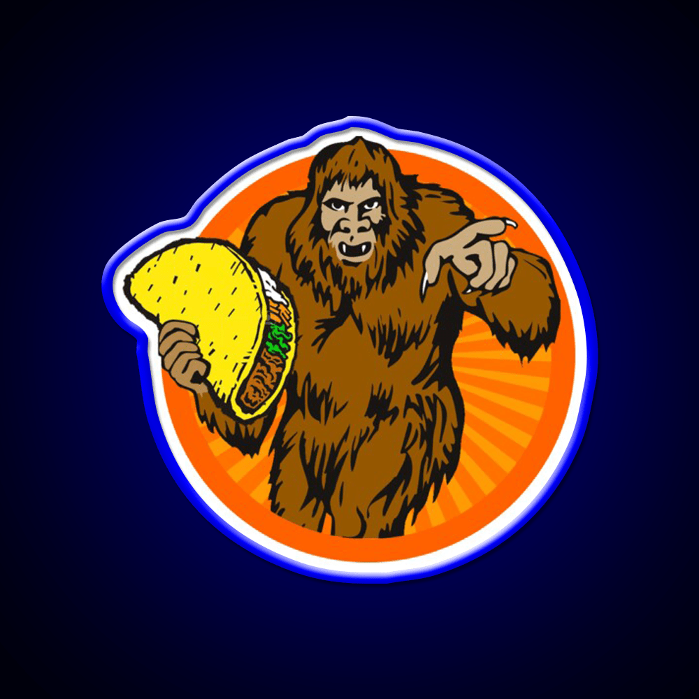 Gorilla Holding A Taco Cinco De Mayo Taco Led Neon Sign Rgb Color - Shineneon
