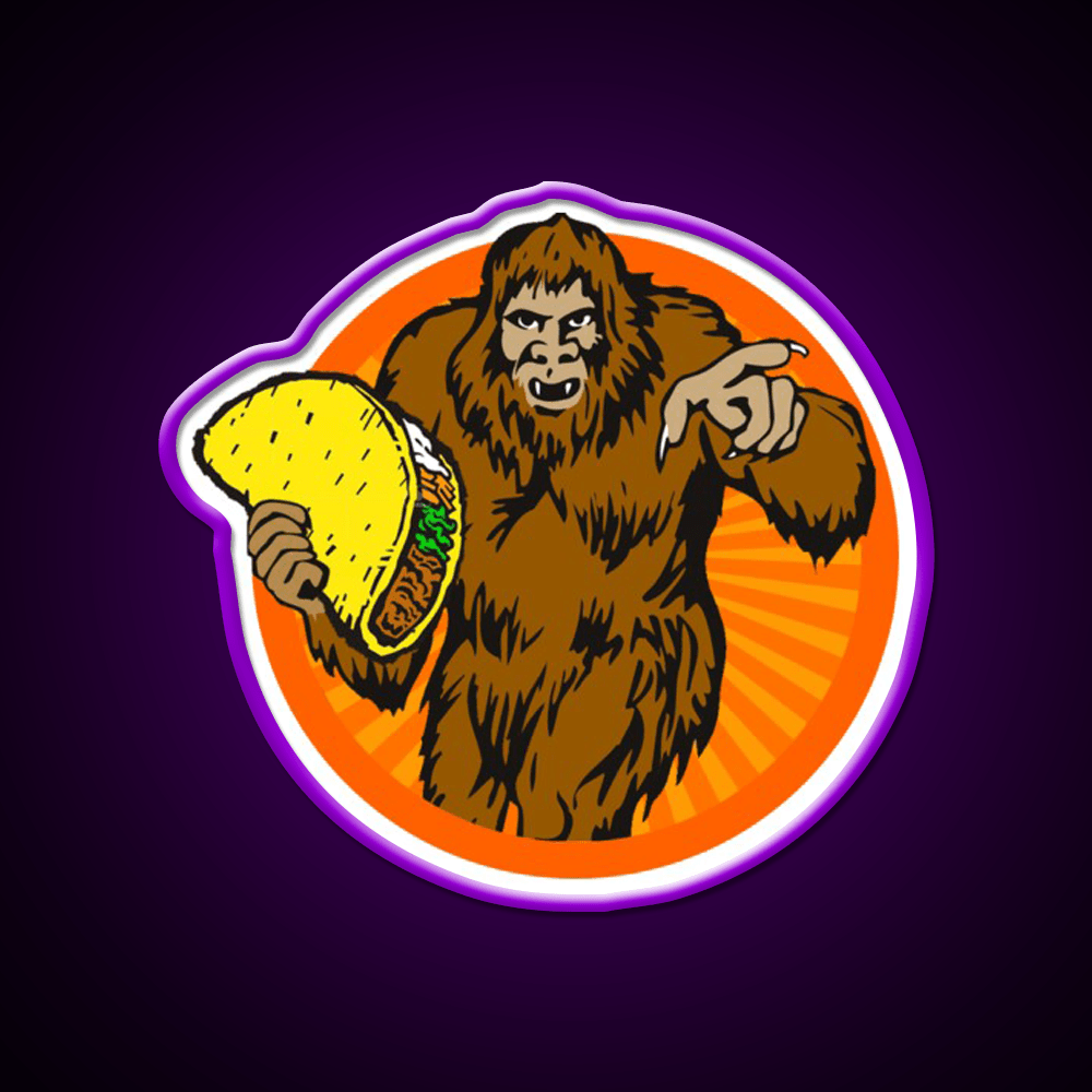 Gorilla Holding A Taco Cinco De Mayo Taco Led Neon Sign Rgb Color - Shineneon