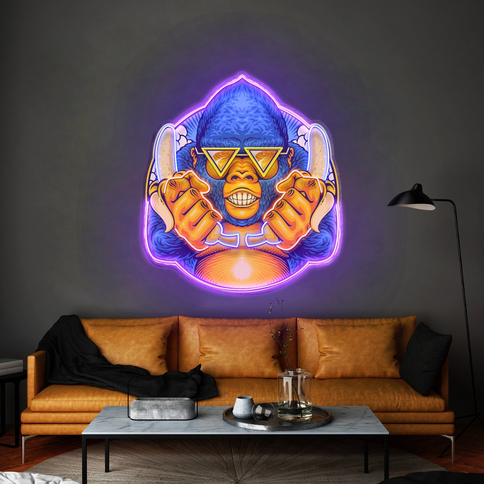 Gorilla Holding Bananas Mascot Led Neon Sign Light Custom Led Signs - Shineneon