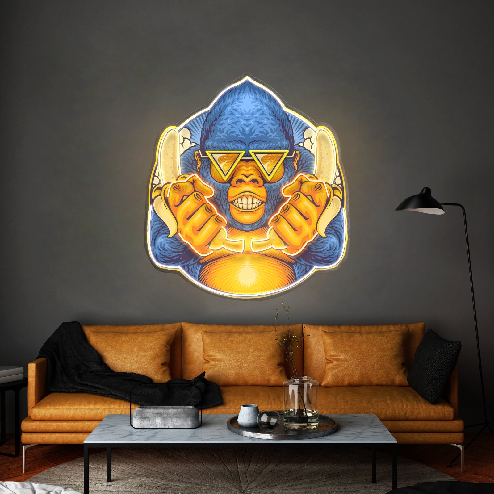 Gorilla Holding Bananas Mascot Led Neon Sign Light Custom Led Signs - Shineneon