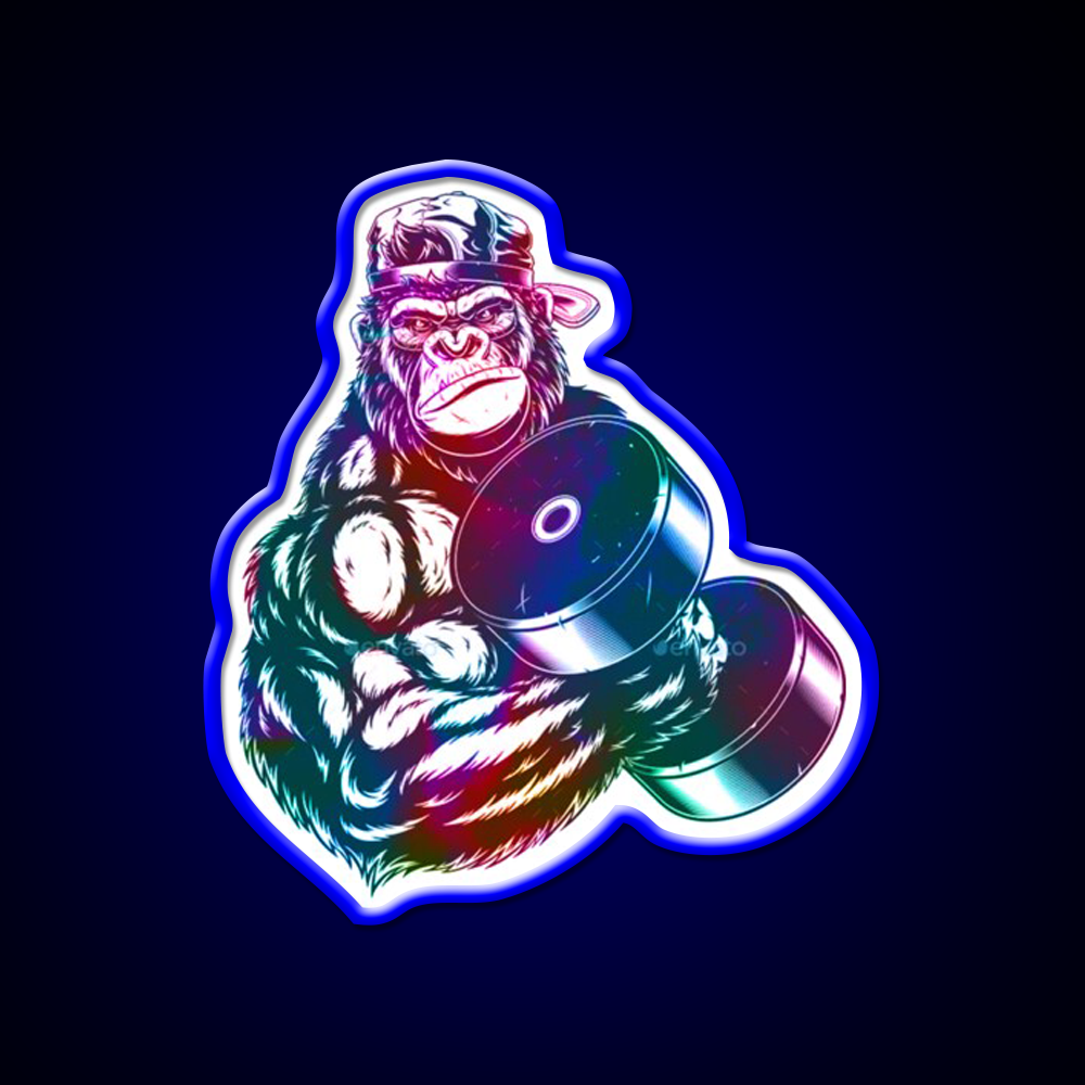 Gorilla Strong Gym Fitness Led Neon Sign For Workout Wall Rgb Color