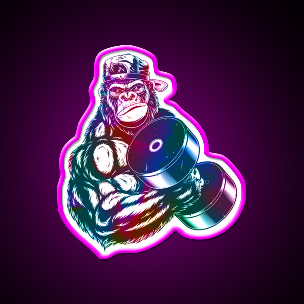 Gorilla Strong Gym Fitness Led Neon Sign For Workout Wall Rgb Color