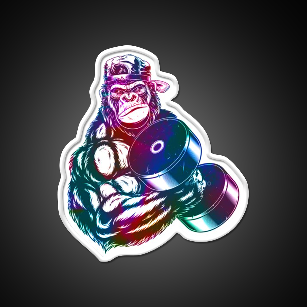 Gorilla Strong Gym Fitness Led Neon Sign For Workout Wall Rgb Color