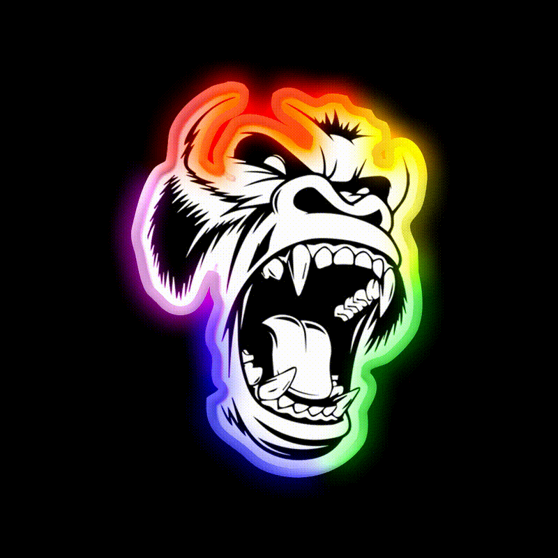 Gorilla Strong Gym Fitness Led Neon Sign Rgb Color