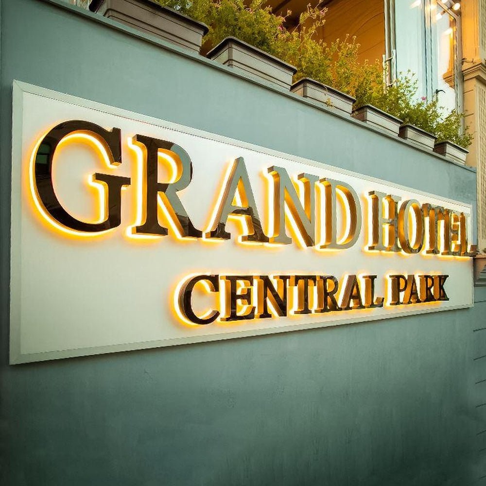 Grand Hotel Central Park 3D Backlit Letters Aluminum Metal Led Sign - Shineneon