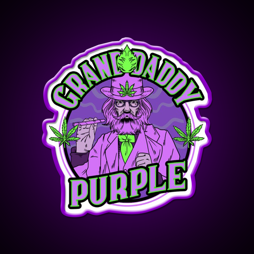 Granddaddy Purple Grand Daddy Purple Weed Strain Green Leaf Led Neon Sign Rgb Color - LED neon sign view 9