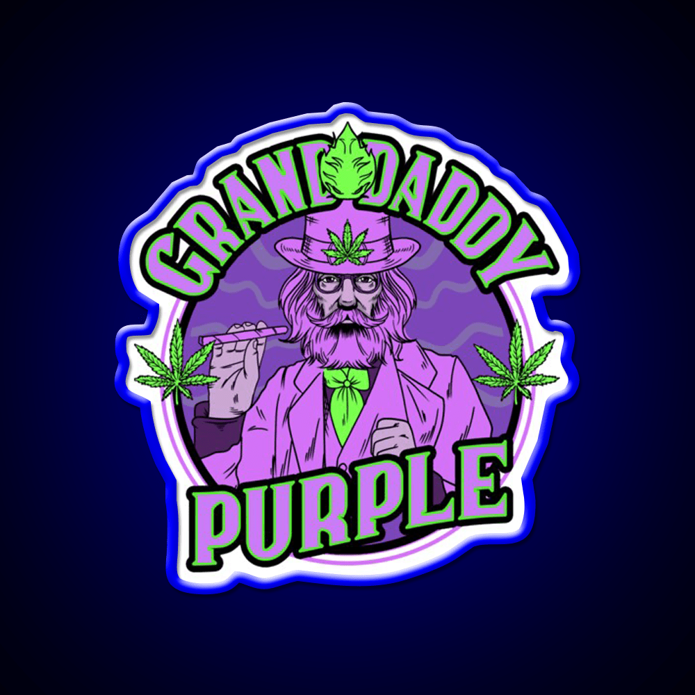 Granddaddy Purple Grand Daddy Purple Weed Strain Green Leaf Led Neon Sign Rgb Color - Shineneon