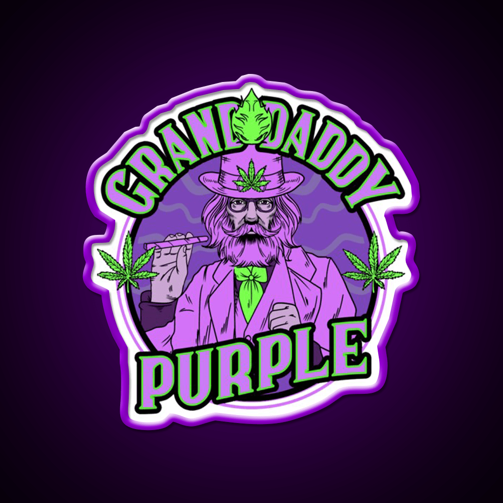 Granddaddy Purple Grand Daddy Purple Weed Strain Green Leaf Led Neon Sign Rgb Color - Shineneon