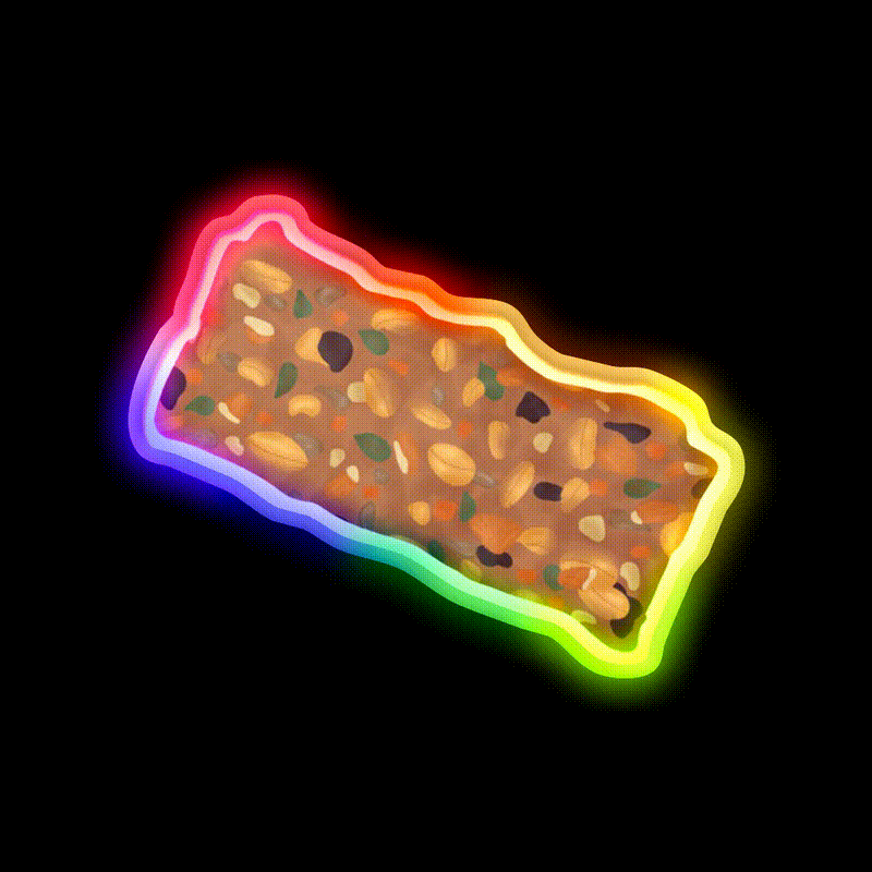 Granola Bar Snack Food Led Neon Sign Rgb Color - LED neon sign close-up detail