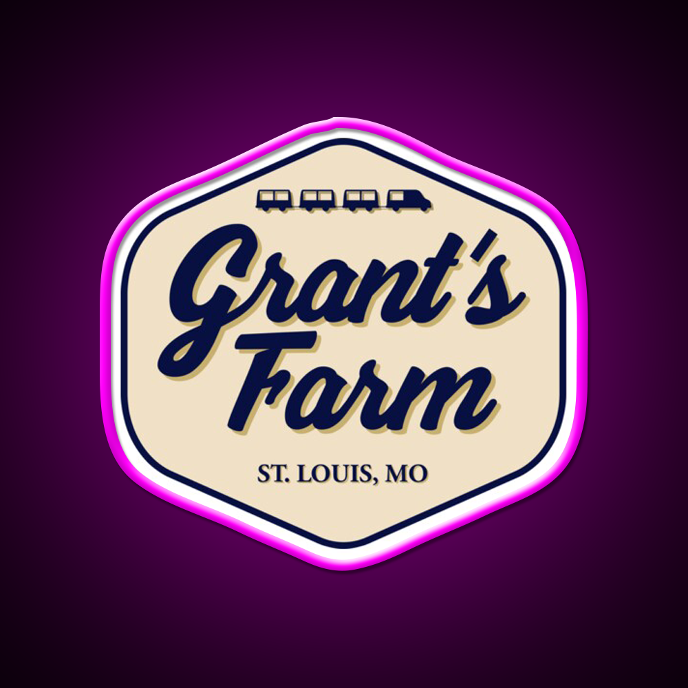 Grants Farm Beer Bar Decor Led Neon Sign Rgb Color - Neon sign mounted on wall in room