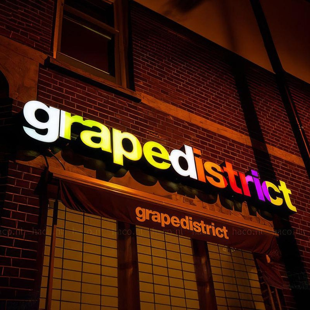 Grape District 3D Frontlit Letters Metal Led Sign