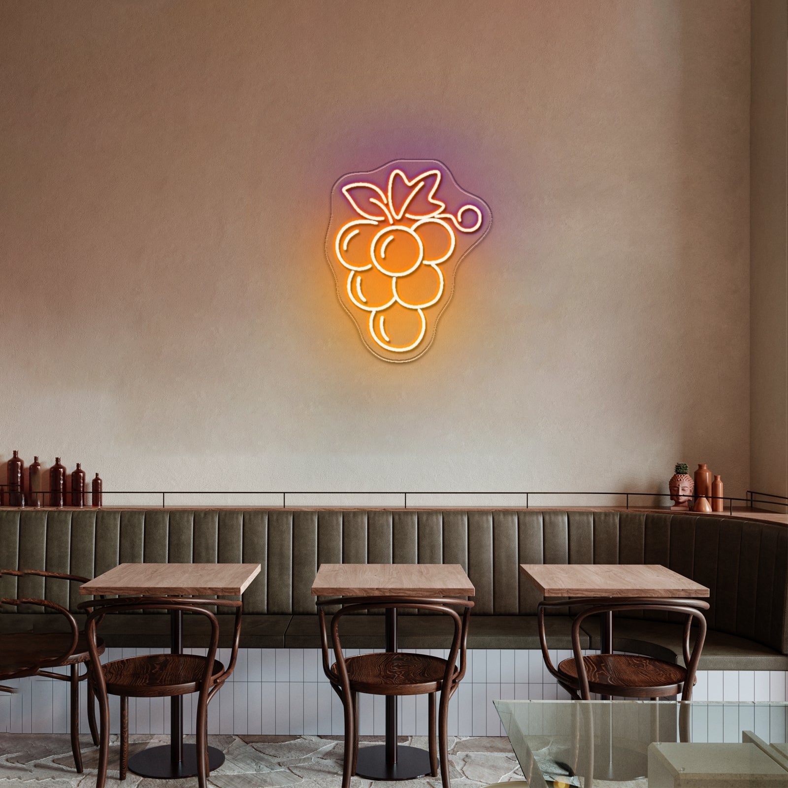 Grape Led Sign Grape Sign Kitchen Wall Decor Led Light Signs - Shineneon