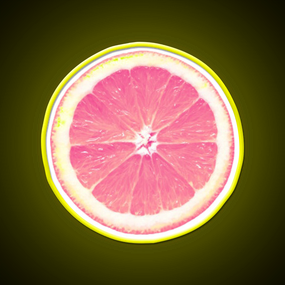 Grapefruit Slice Snack Food Led Neon Sign Rgb Color - Custom LED neon sign front view
