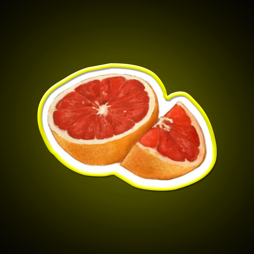 Grapefruit Snack Food Led Neon Sign Rgb Color - Custom LED neon sign front view