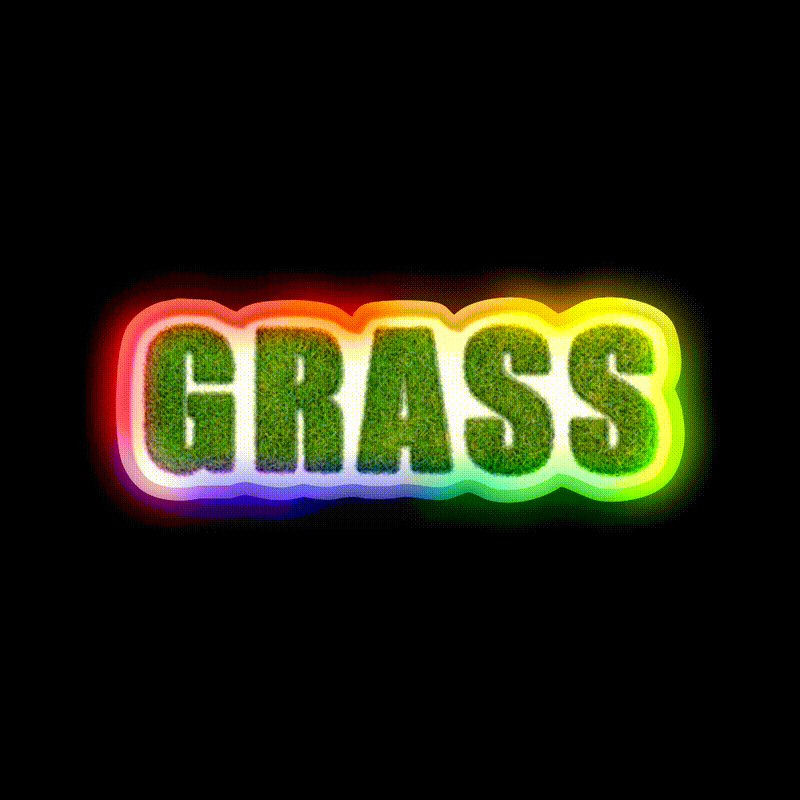 Grass Hemp Inspired Green Leaf Led Neon Sign Rgb Color - LED neon sign close-up detail