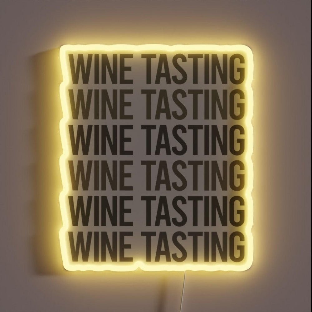 Gray Text Art Wine Tasting Rgb Led Neon Sign - Shineneon