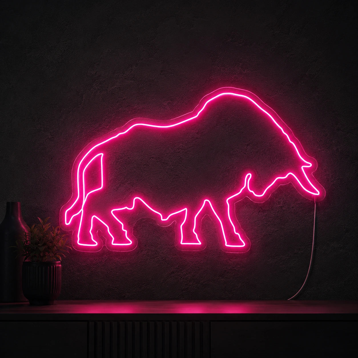 Grazing Bull Outline Neon Sign LED Neon Sign high-converting product image