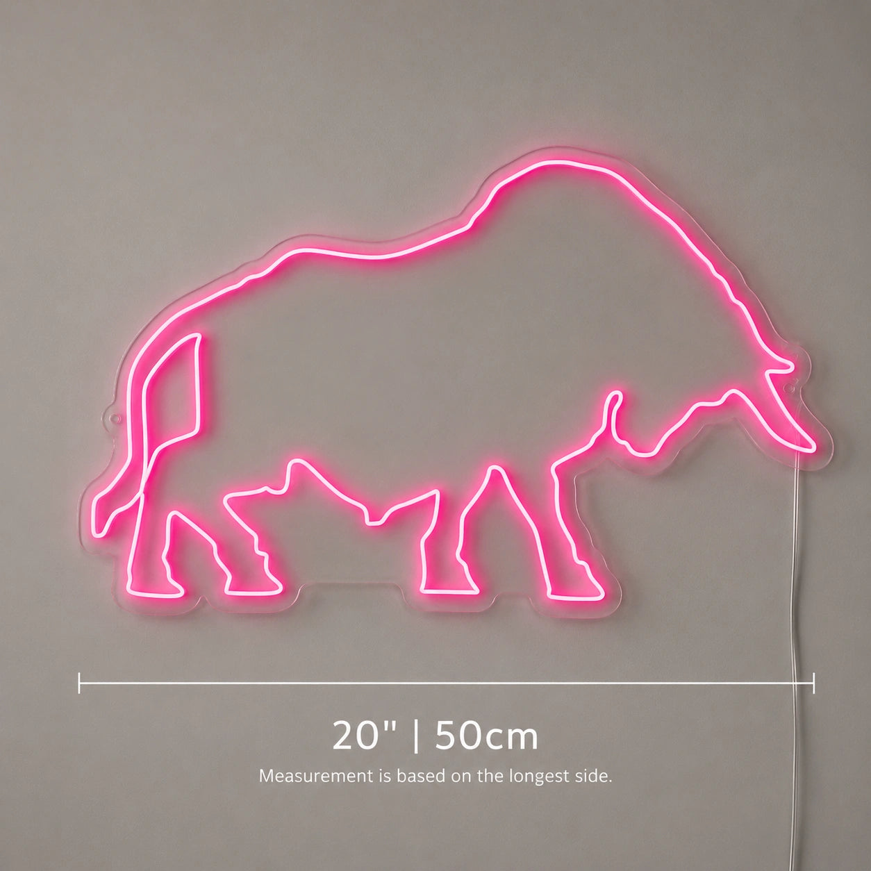 Grazing Bull Outline Neon Sign LED Neon Sign size image