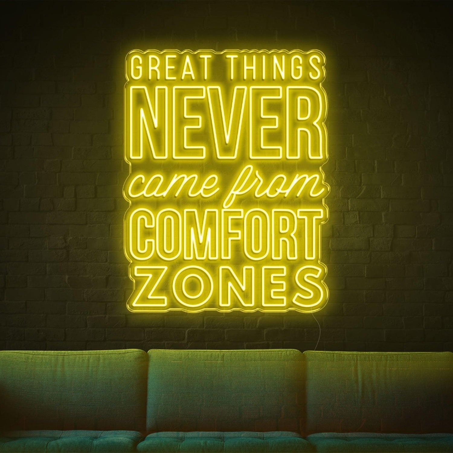 Great Things Bright Blue Led Neon Sign For Living Room Studio Cafe Office Wall Decor | Shineneon