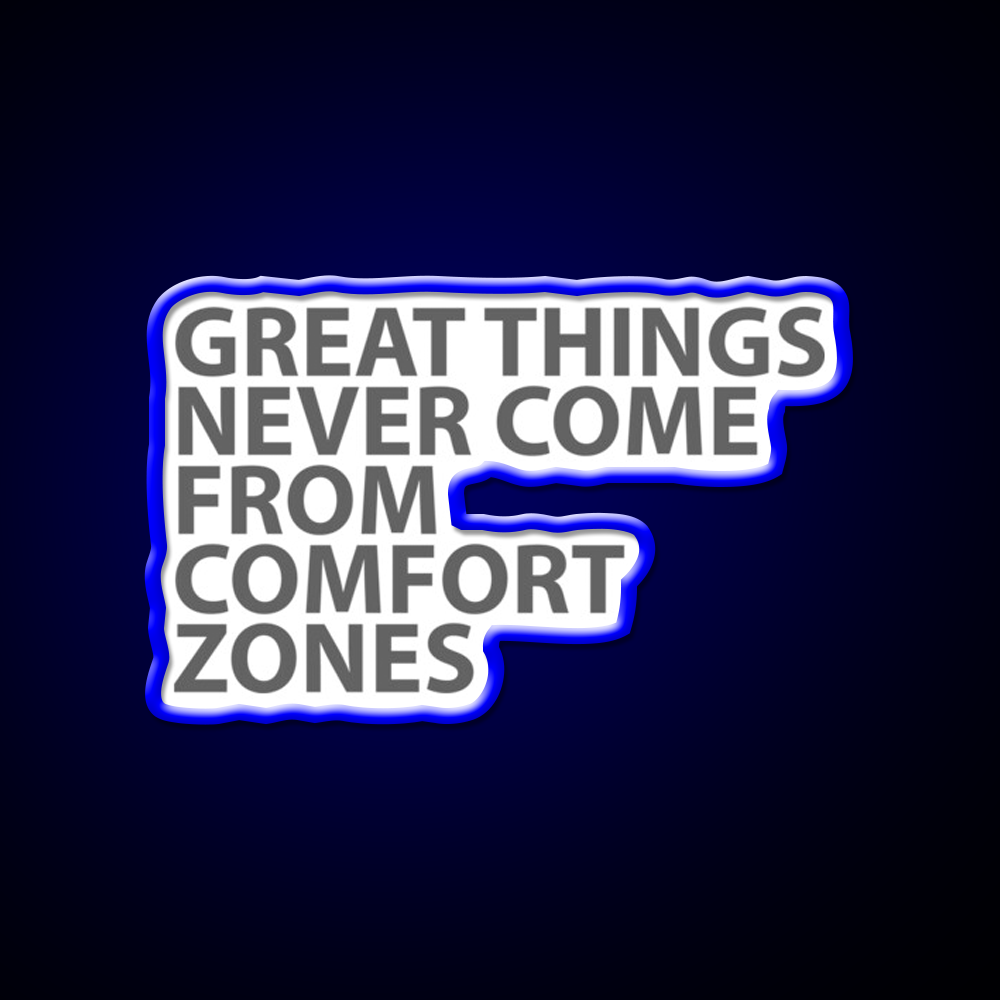 Great Things Never Come From Comfort Zones Gym Fitness Led Neon Sign Rgb Color