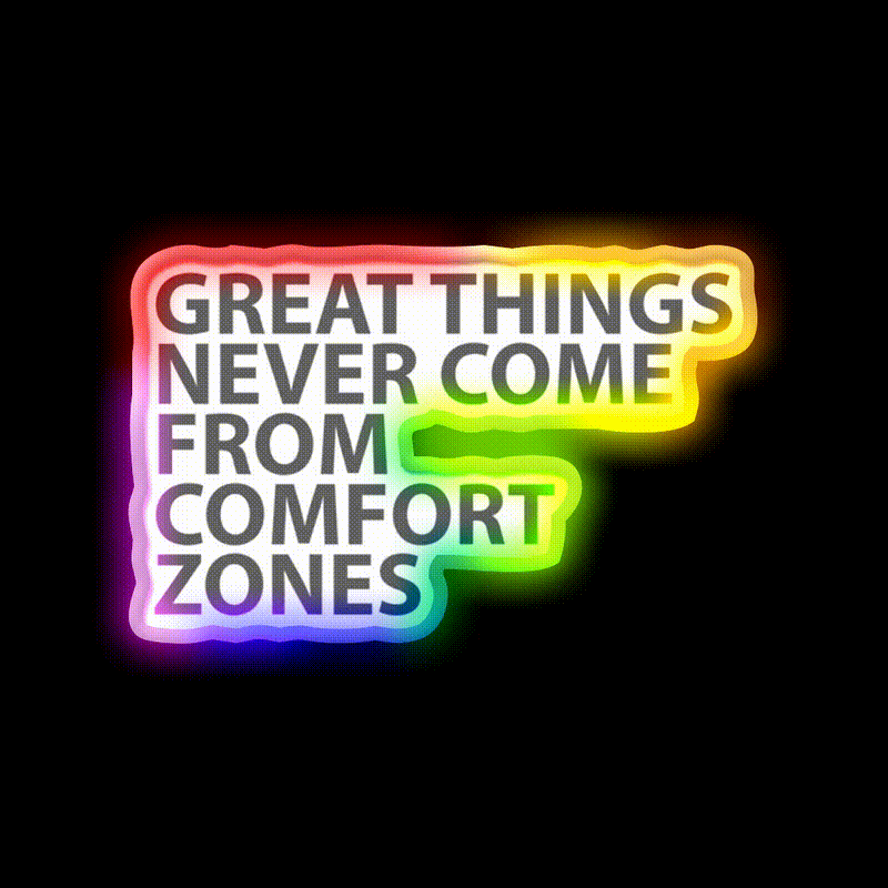 Great Things Never Come From Comfort Zones Gym Fitness Led Neon Sign Rgb Color