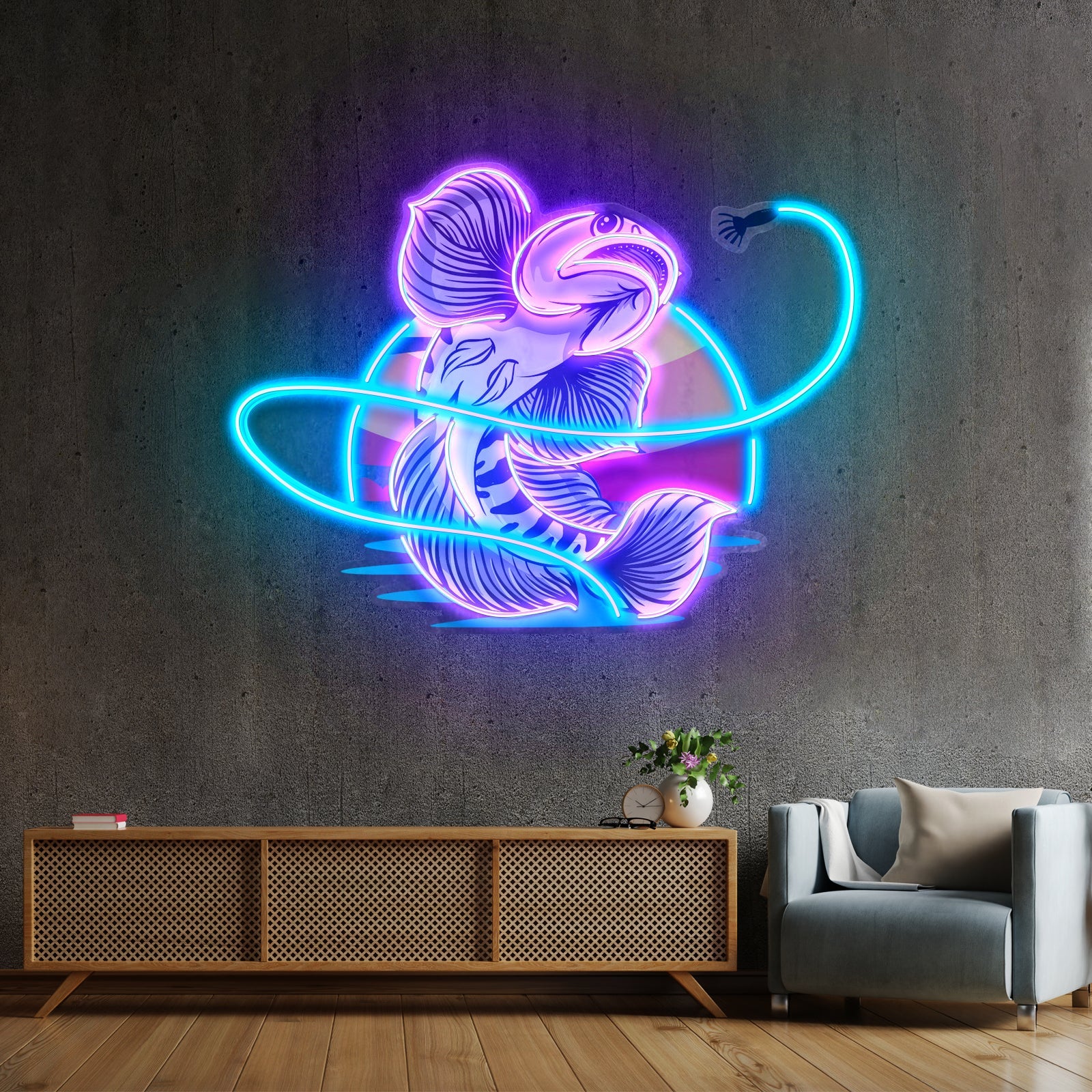 Greeb Fish Eat Bait Led Neon Sign Light Custom Led Signs - Shineneon
