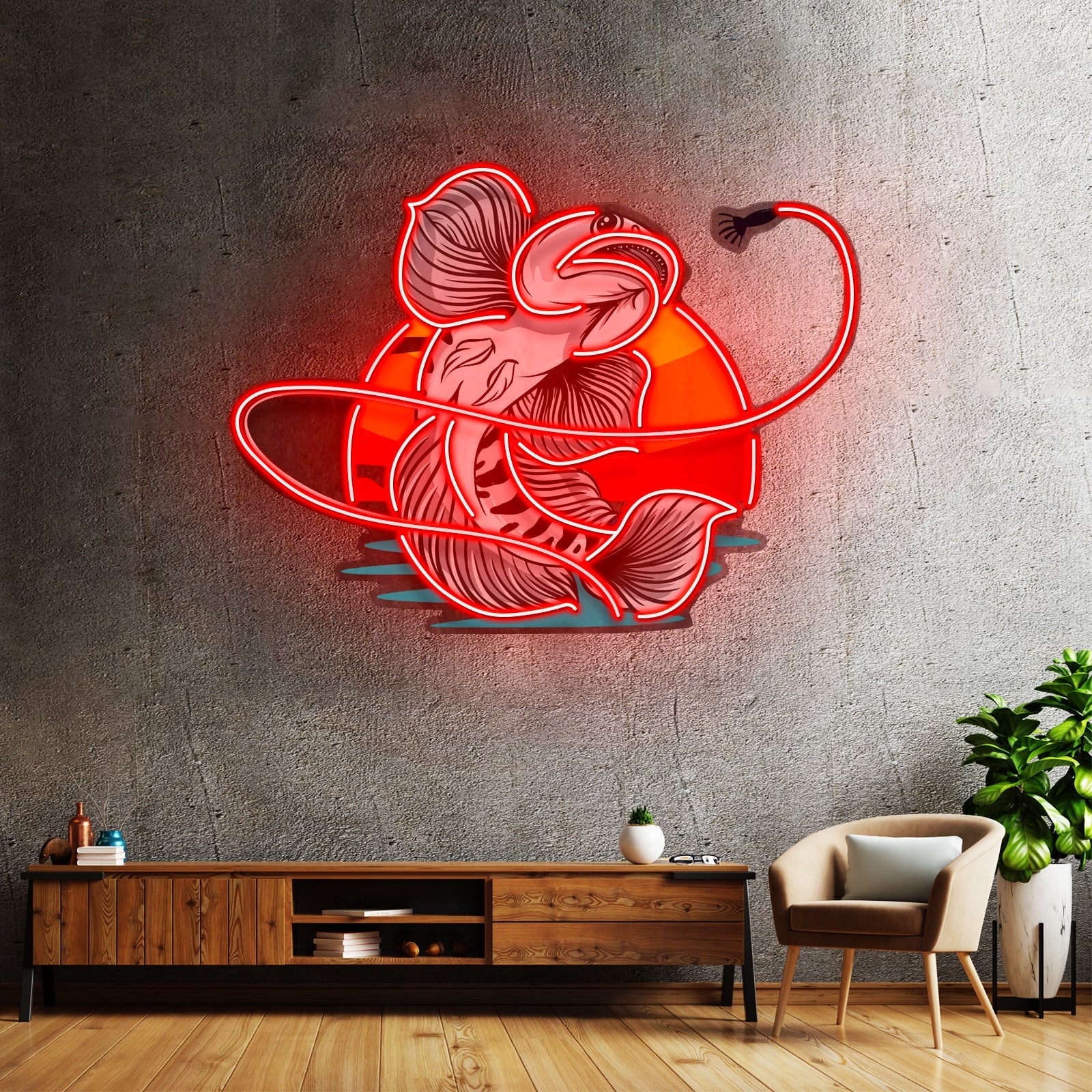 Greeb Fish Eat Bait Led Neon Sign Light Custom Led Signs - Shineneon