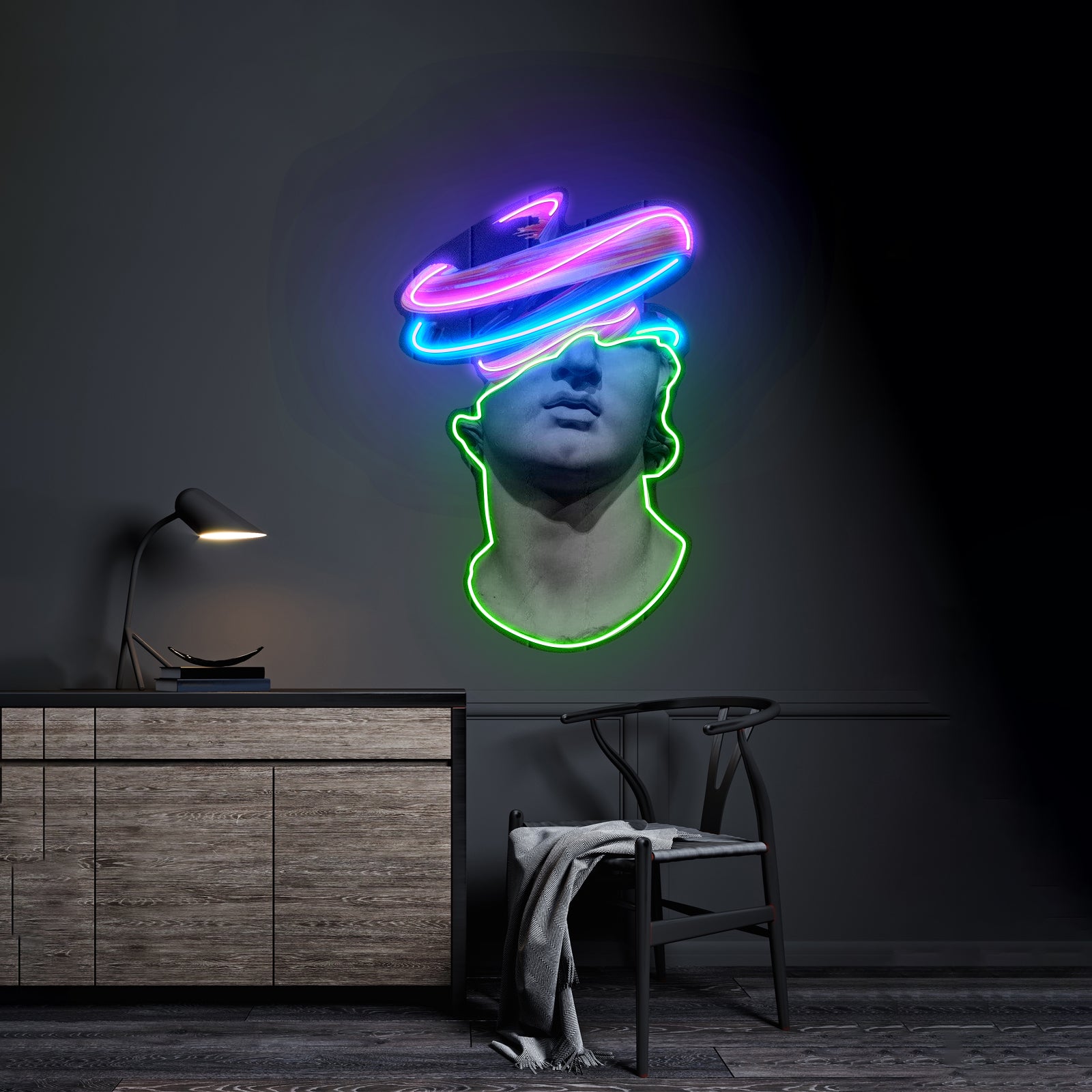 Greek Statue Art Neon Acrylic Artwork - LED neon sign view 9