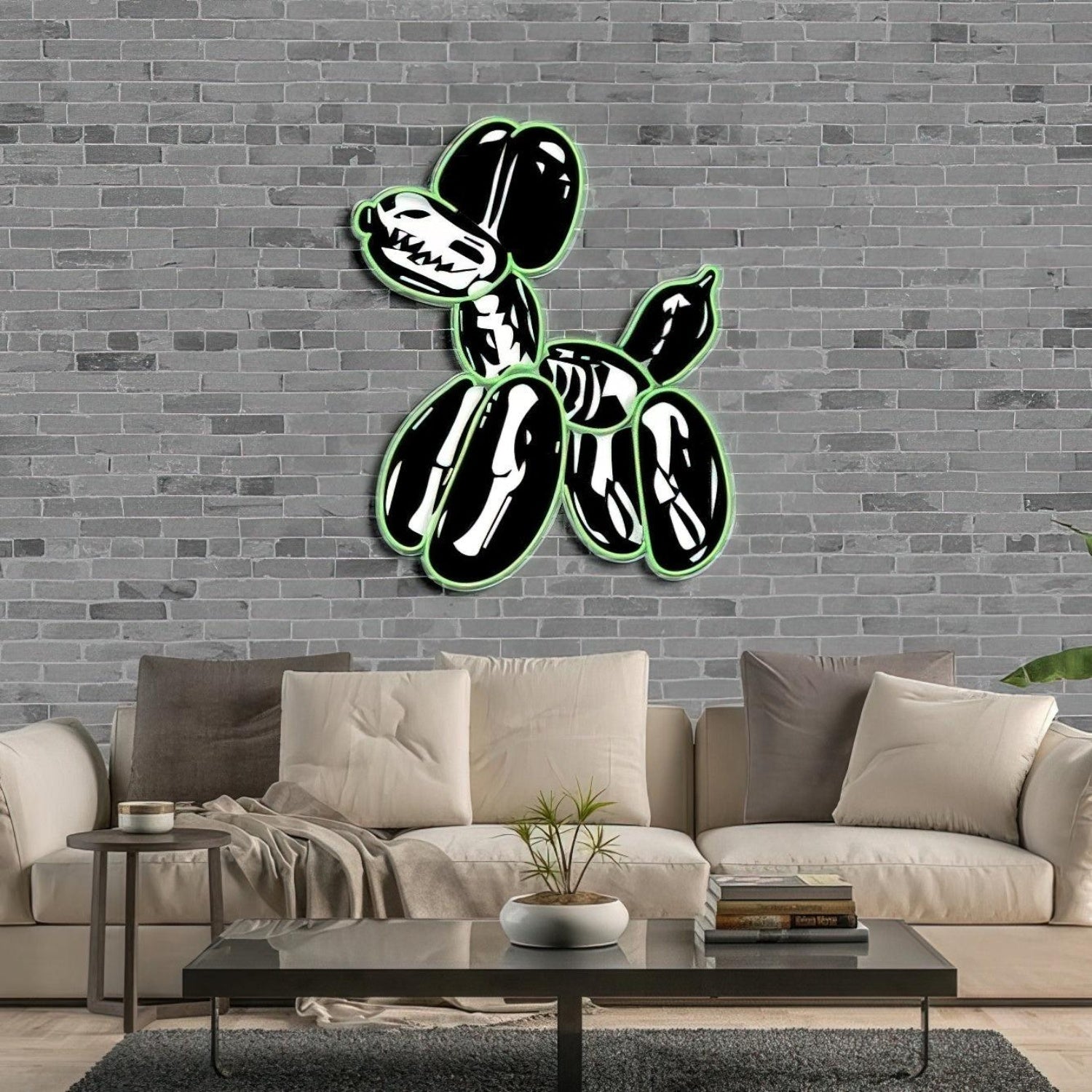 Green Balloon Dog With Sharp Teeth Led Neon Sign For Modern Home Decor | Shineneon