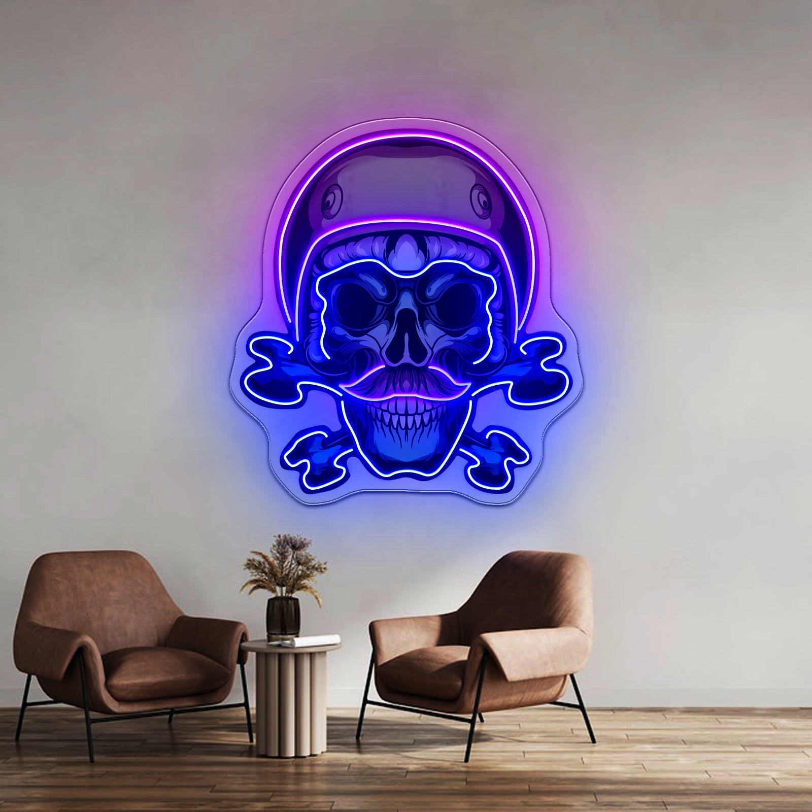 Green Biker Skull Led Neon Sign Light Custom Led Signs - Shineneon