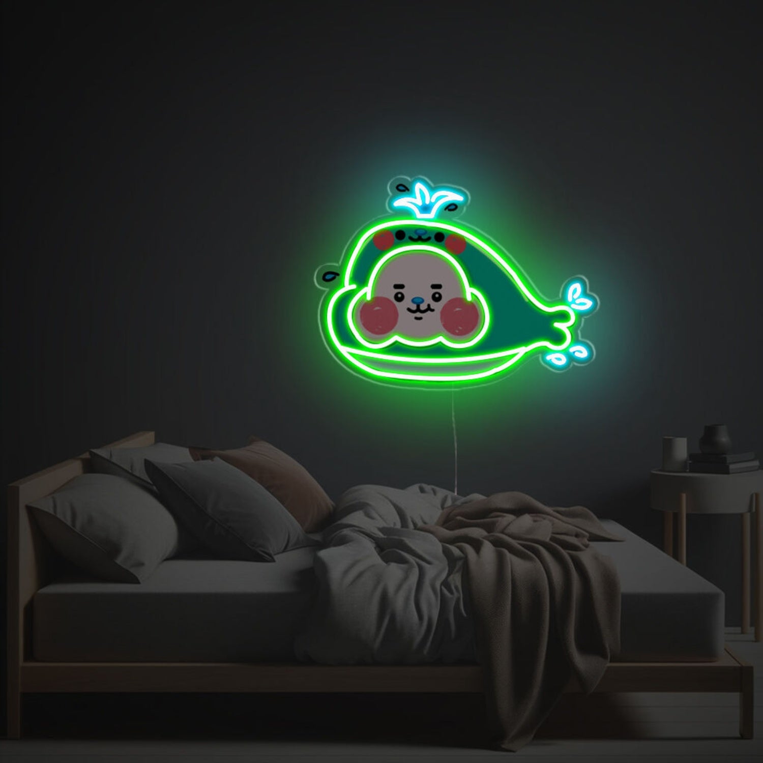 Green Cheeky Submarine Led Neon Acrylic Artwork | Shineneon