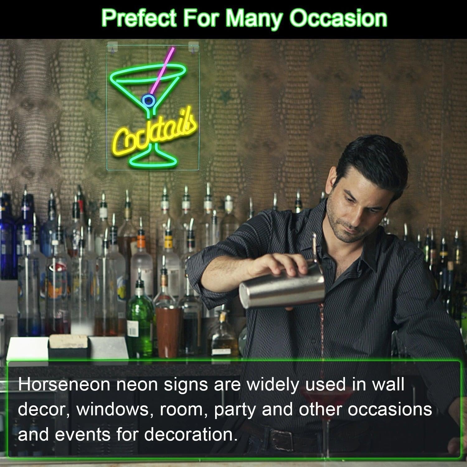 Green Cocktails Affortable LED Neon Sign - Shineneon