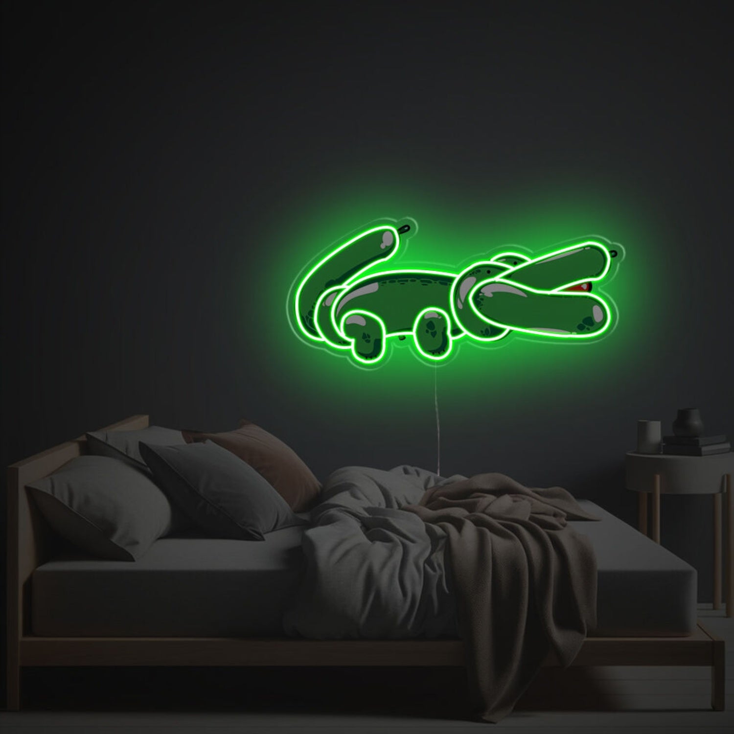 Green Crocodile Shaped Balloon Led Neon Acrylic Artwork | Shineneon