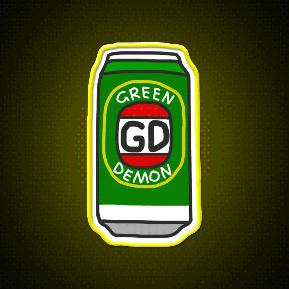 Green Demon Beer Bar Decor Led Neon Sign Rgb Color - Custom LED neon sign front view