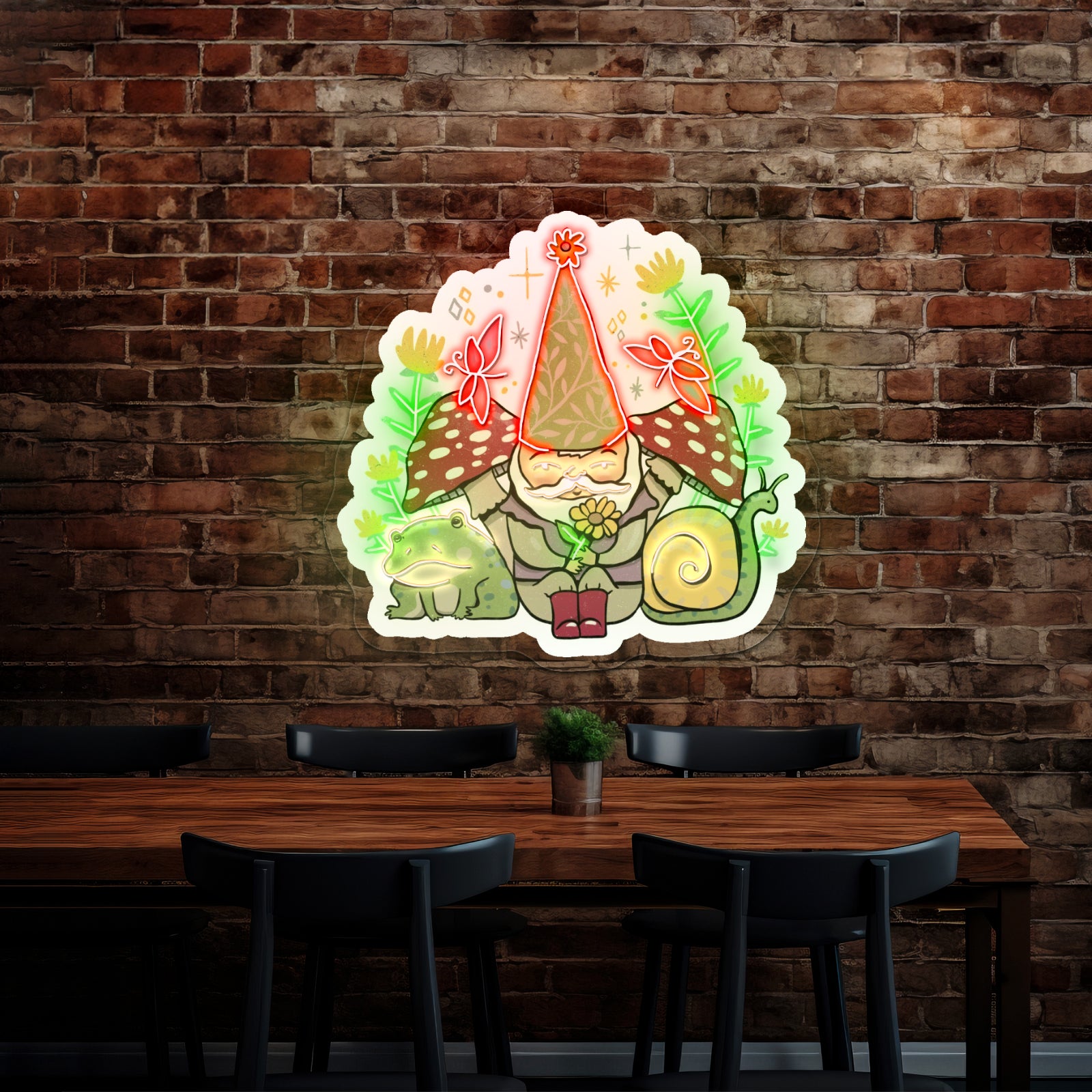 Green Elf And Frogs Fairytale Neon Signs Personalized Light Up Sign