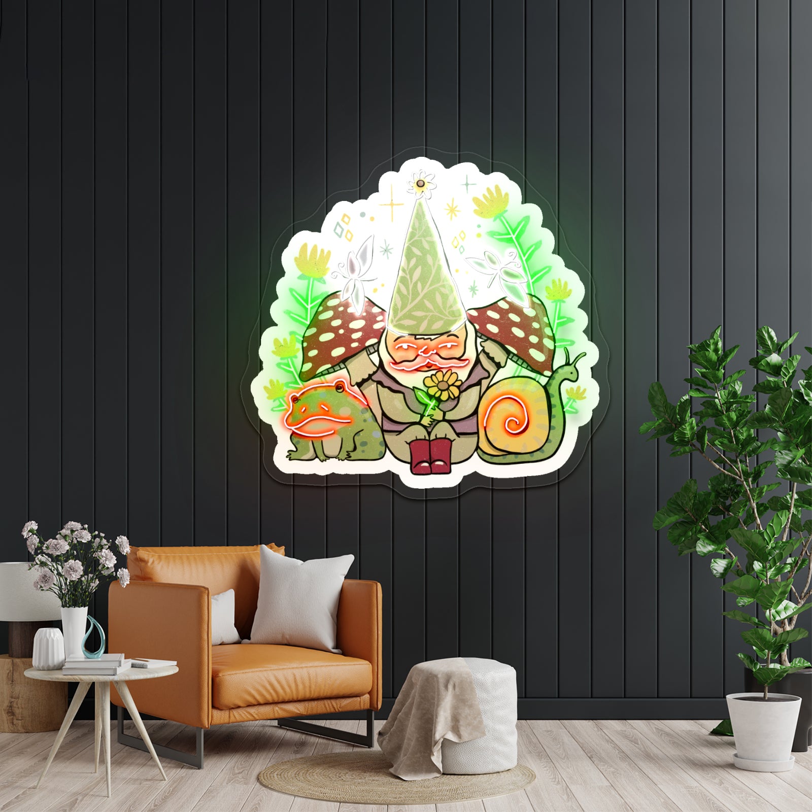 Green Elf And Frogs Fairytale Neon Signs Personalized Light Up Sign