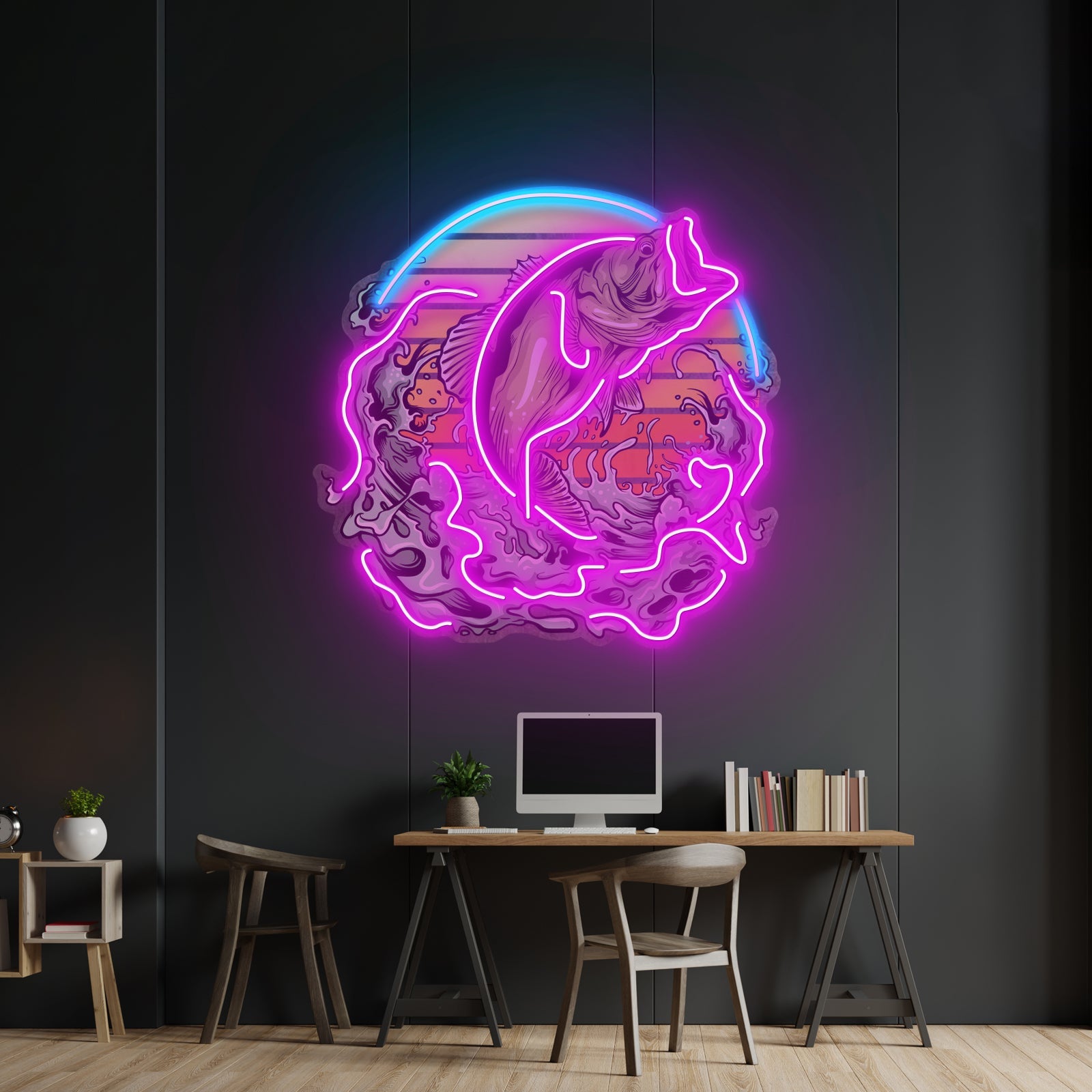 Green Fishing Led Neon Sign Light Custom Led Signs - Shineneon