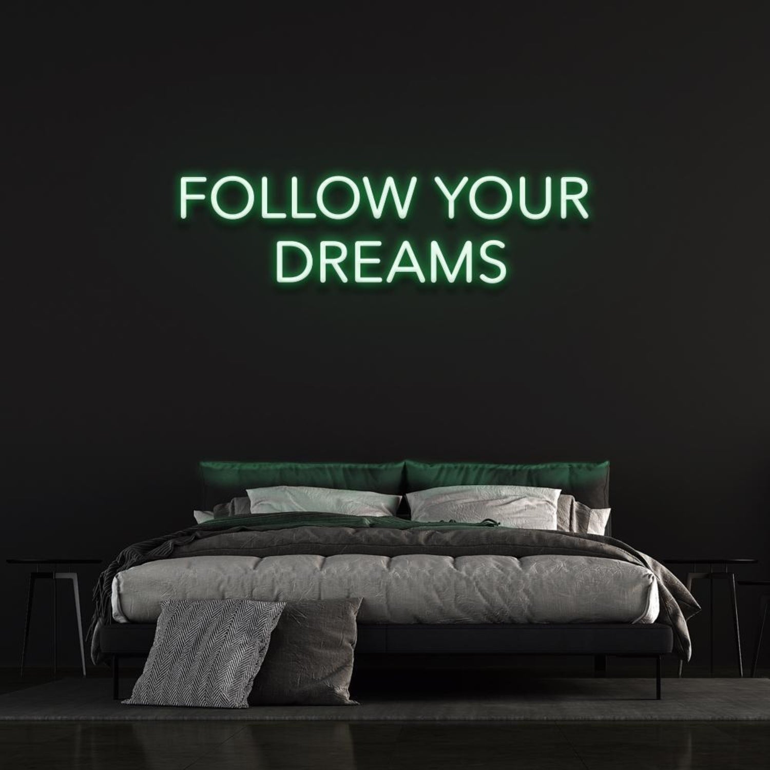 Green Follow Your Dreams Led Neon Sign For Bedroom Decor | Shineneon