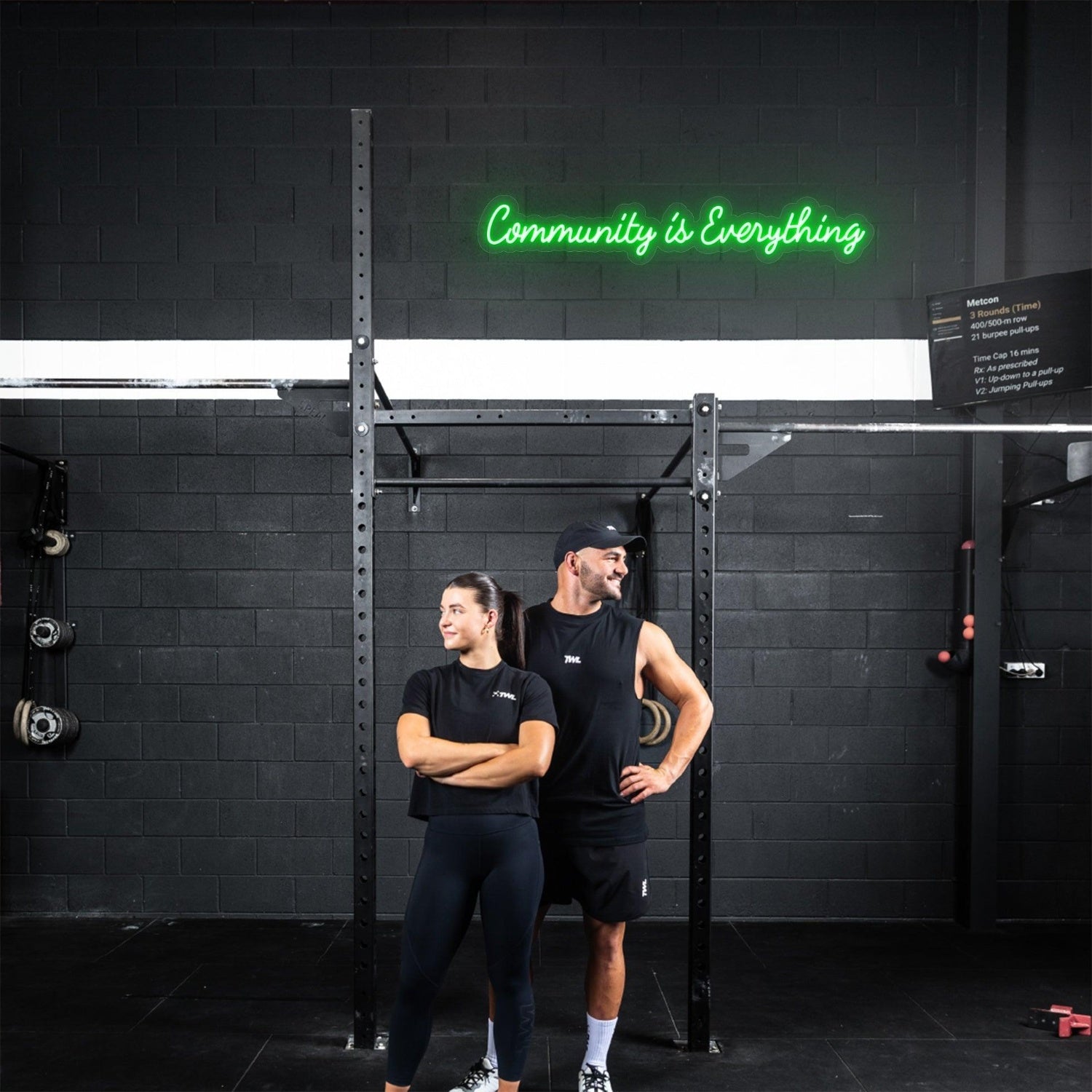Green Handwritten Community Is Everything Led Neon Sign For Gym Wall Art | Shineneon