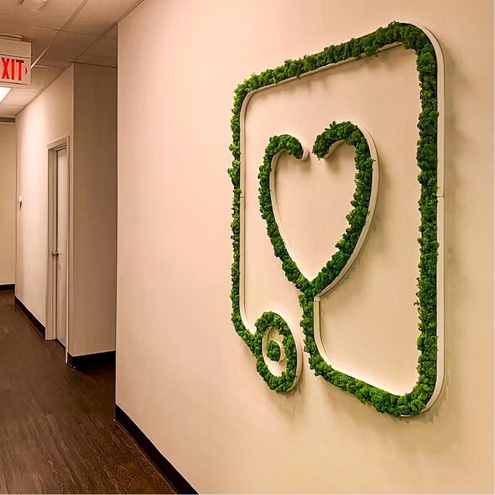 Green Heart 3D Moss Letter Sign - Shineneon