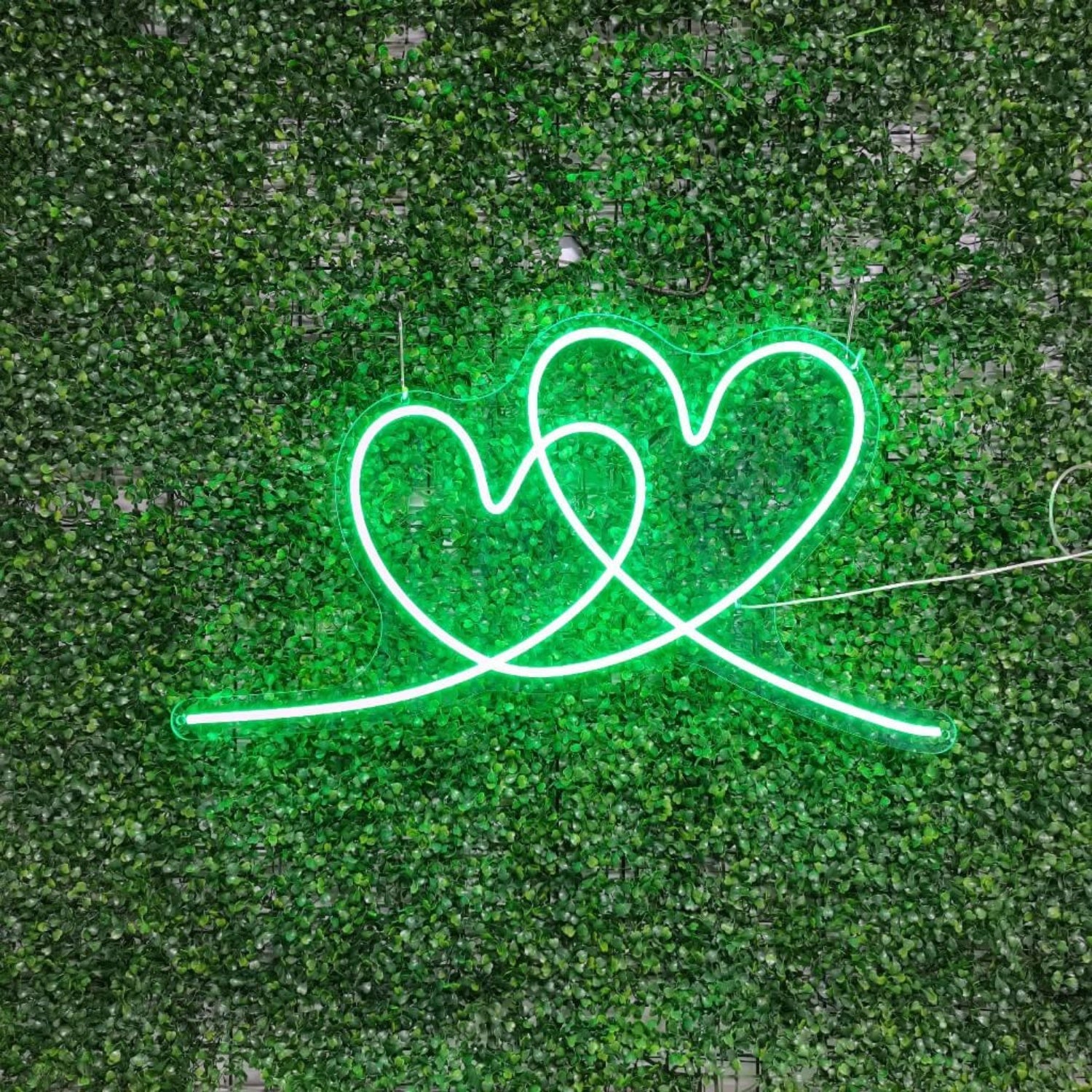 Green Intertwined Hearts Led Neon Sign For Wedding Romantic Decor - Shineneon
