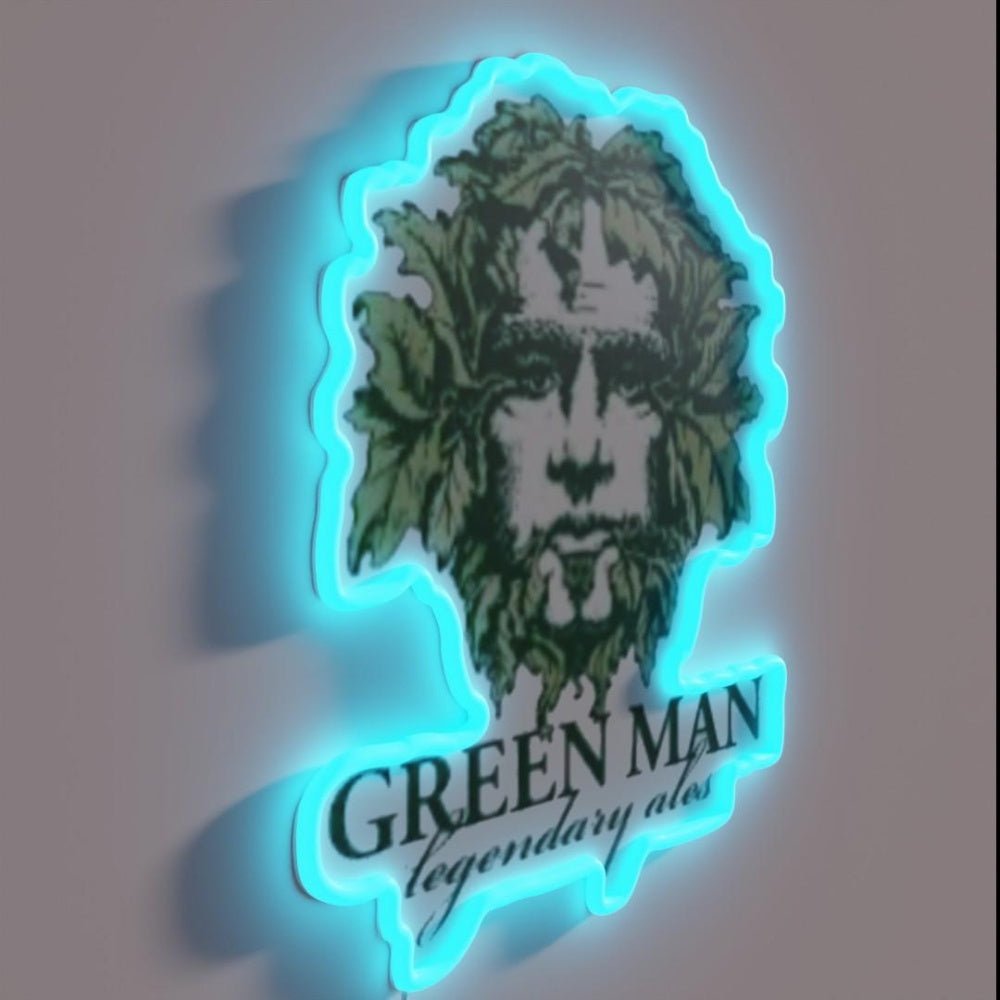 Green Man Legendary Ales Asheville Nc Tri Blend Rgb Led Neon Sign - Shineneon